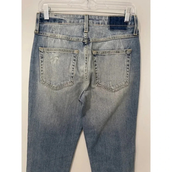 AMO Babe Sweet Cheeks Jeans Women’s Size 27 Blue Raw Hem Button Fly‎ Ankle Denim - Picture 7 of 16